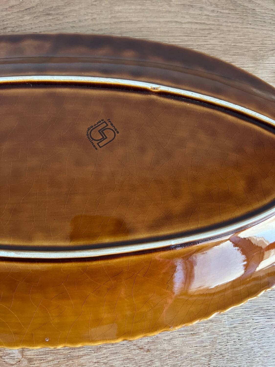 Sarreguemines fish barbotine dish 1970