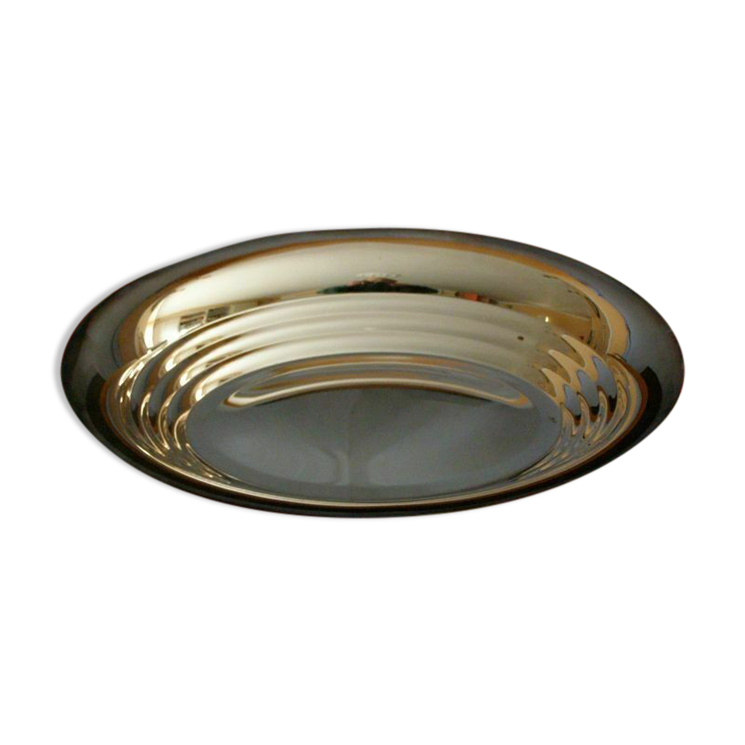 Oval hollow plate in silver metal 5%, Goldsmithing "St Médard Orfèvres"
