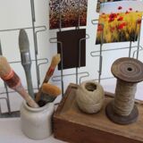 Old postcard wall display