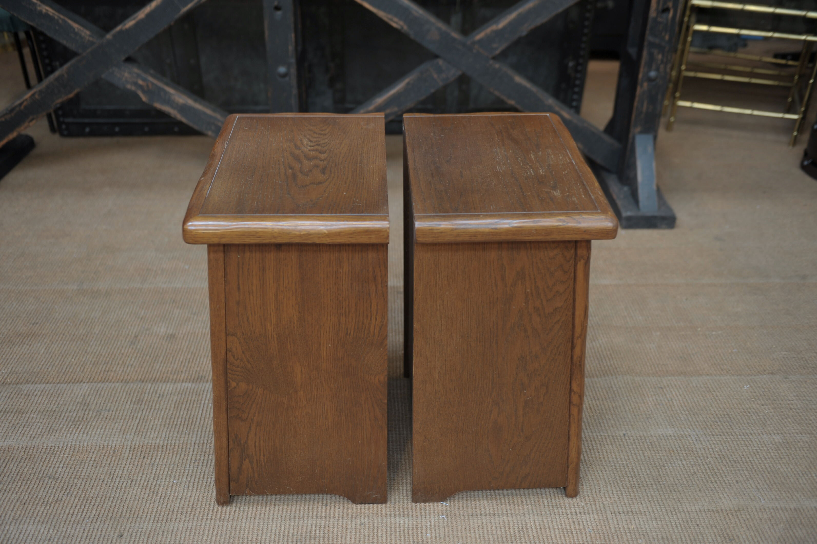 Pair of oak bedsides 1970