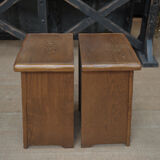 Pair of oak bedsides 1970