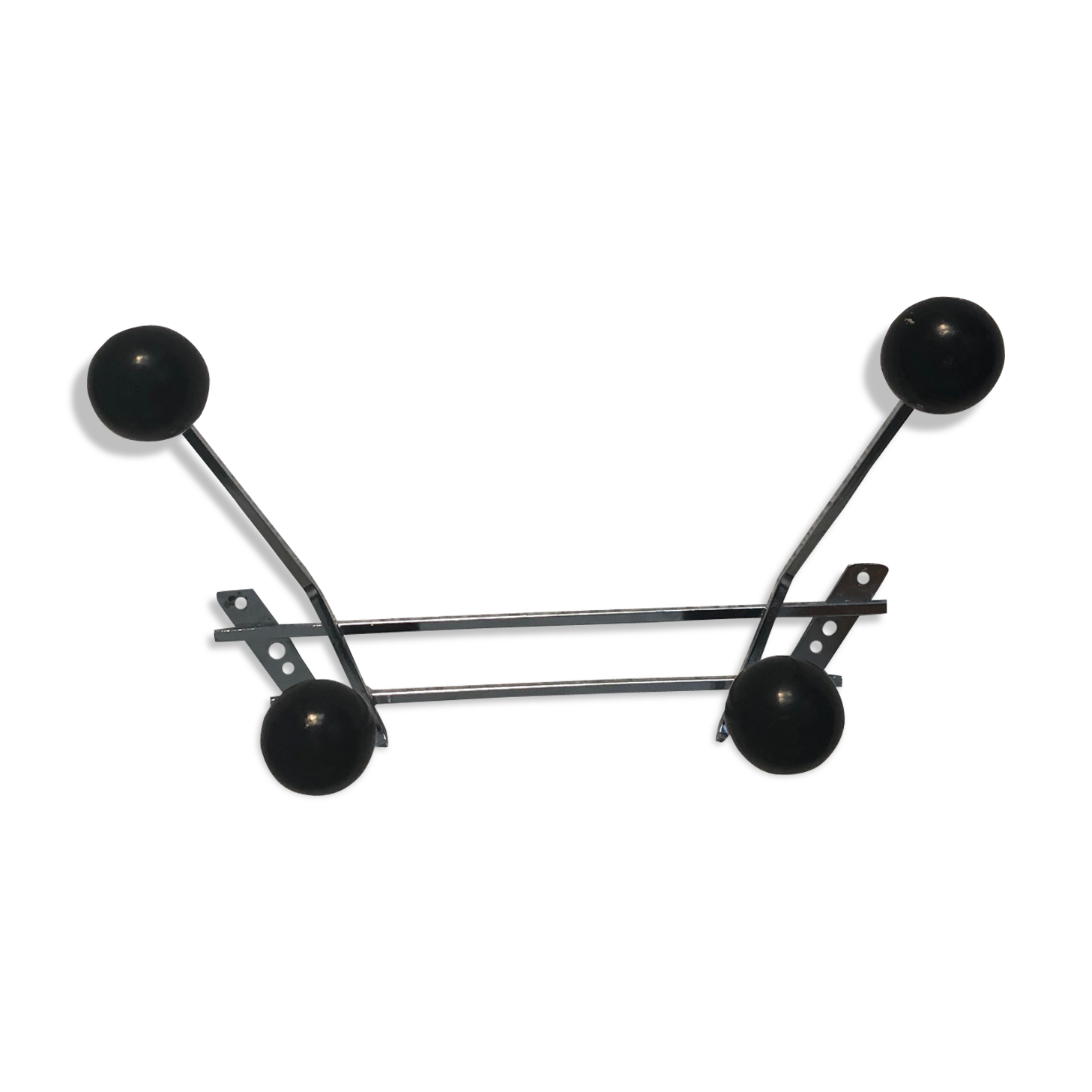 Steel coat rack 4 vintage pads 1960 - 30x18cm