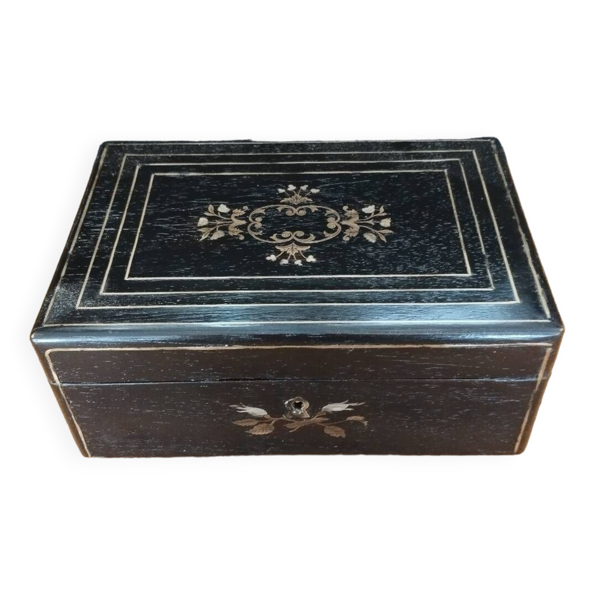 Marquetry jewelry box and music box