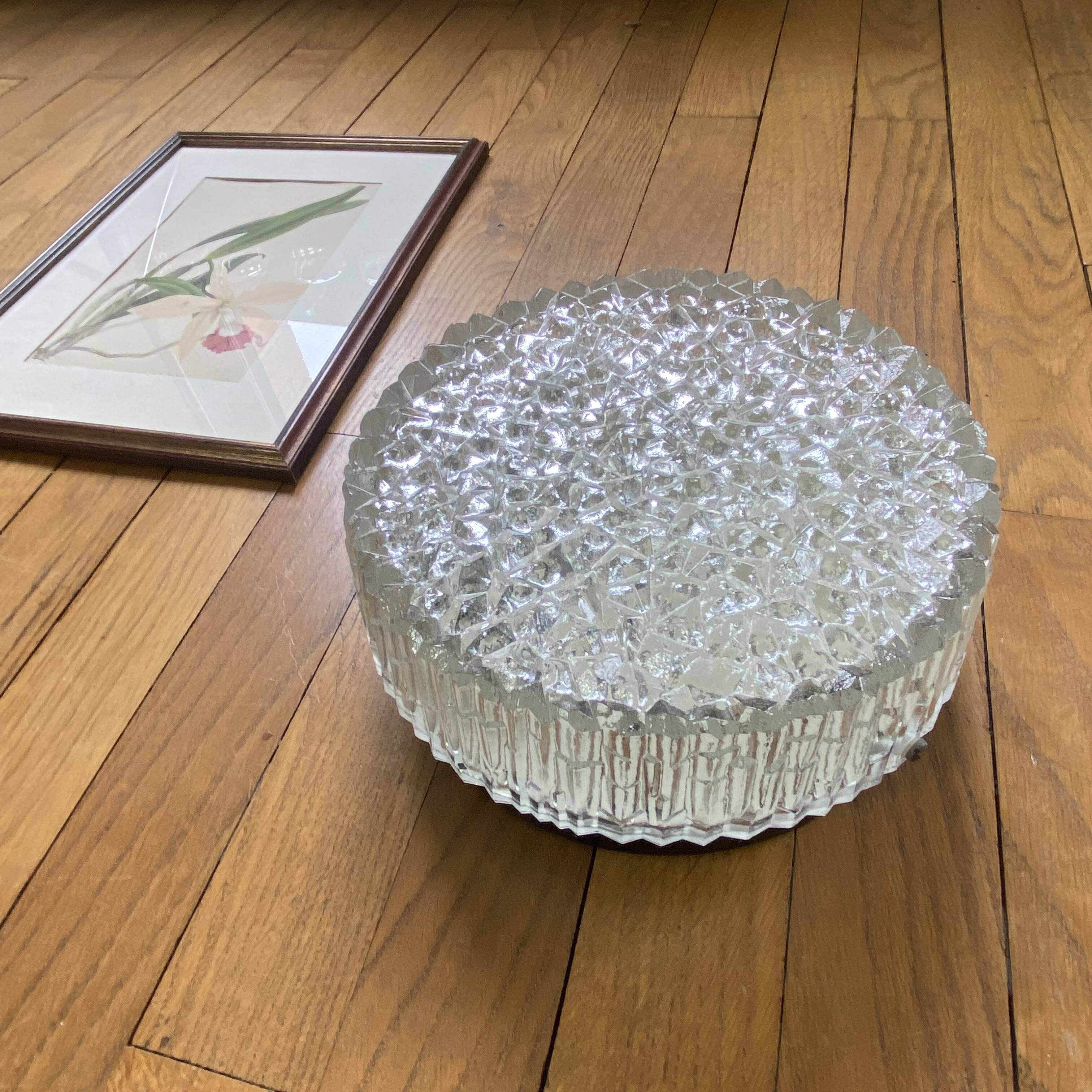 Holophane porthole glass wall or ceiling light, 1970s-1980s