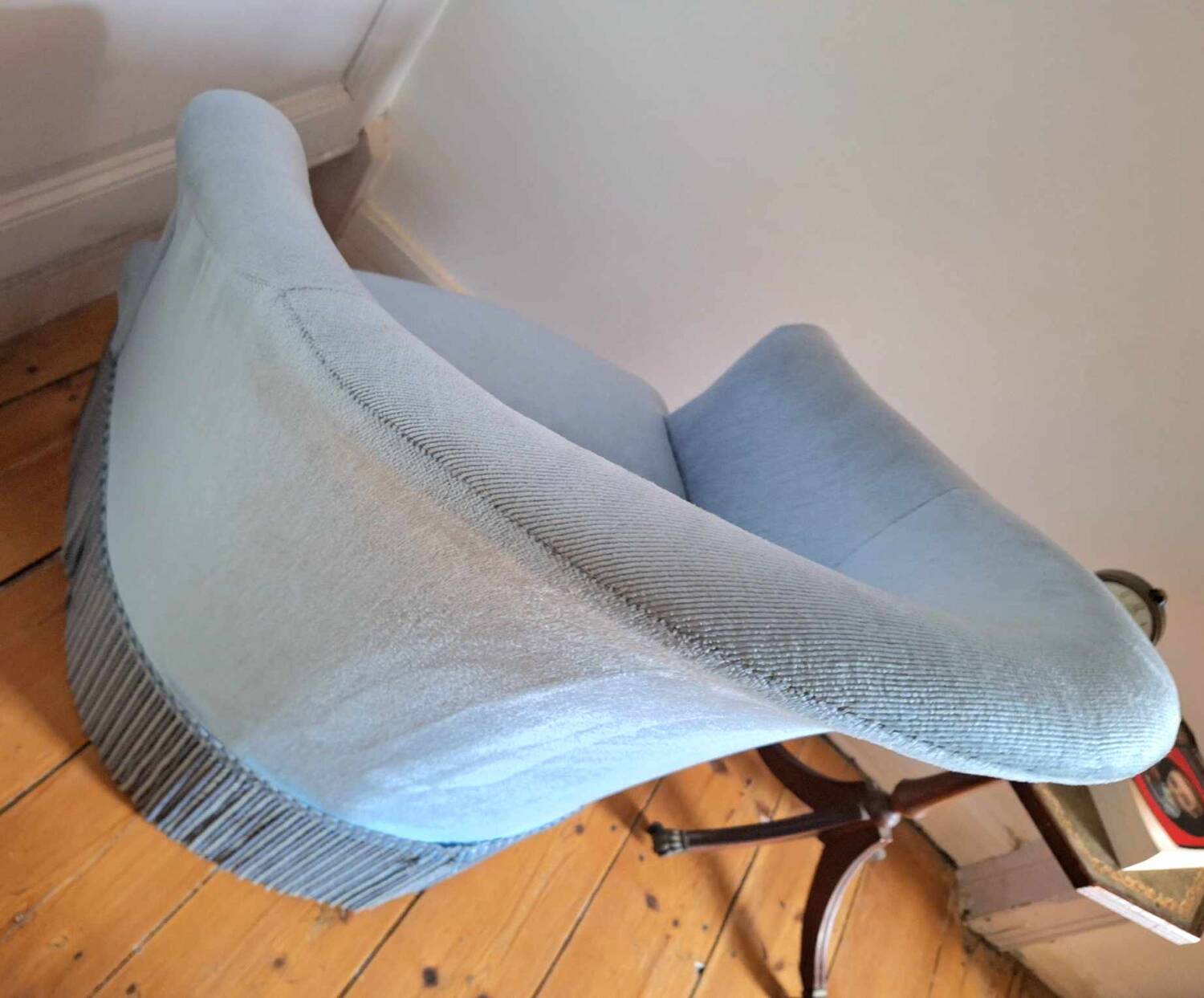 Fauteuil crapaud vintage, meuble siège Napoleon III ancien
