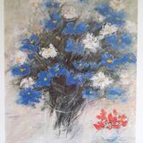 Wildflower bouquet, printed poster on vellum paper.