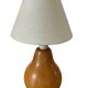 vintage wooden lamp small model with fabric shade 80's design