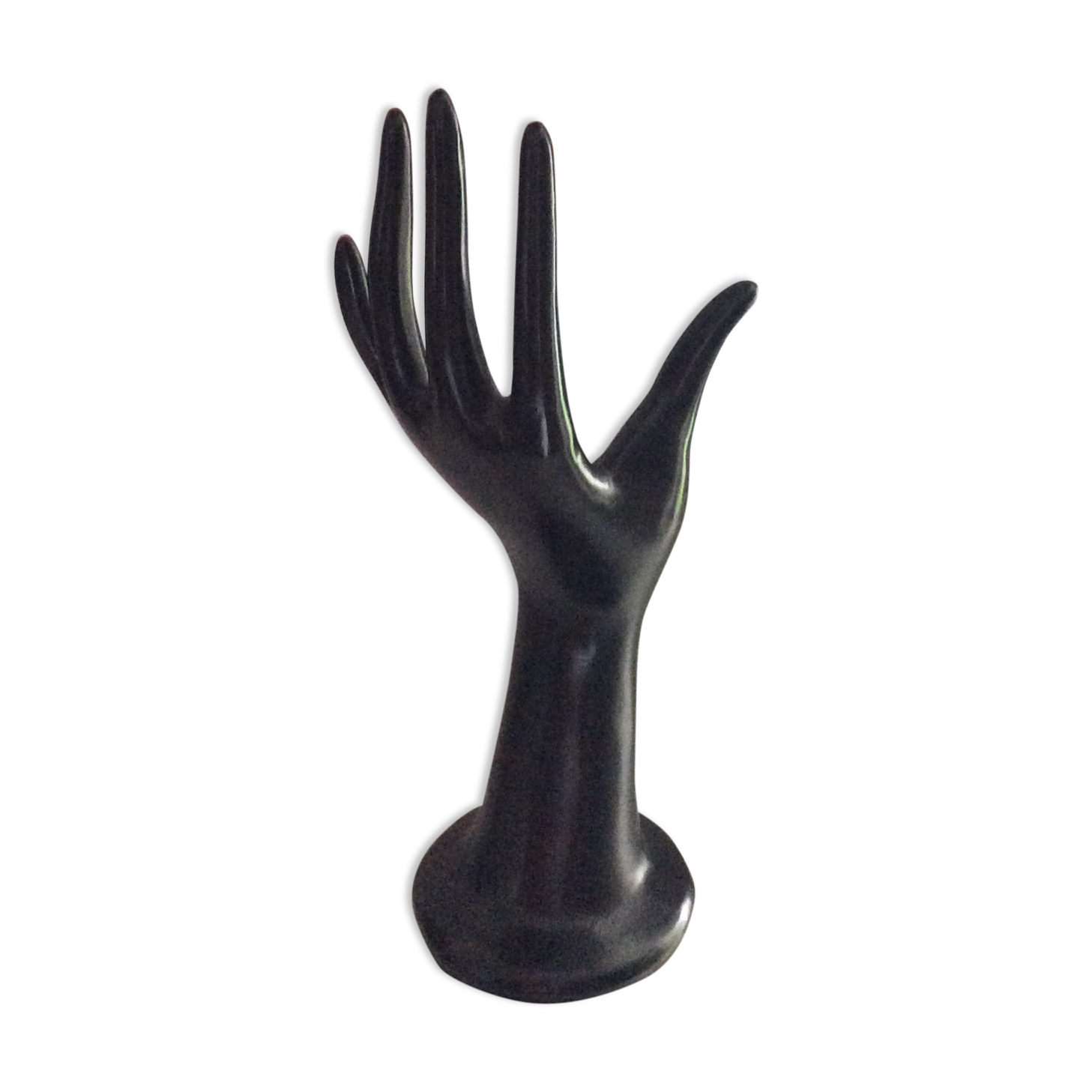 Vintage black ceramic hand