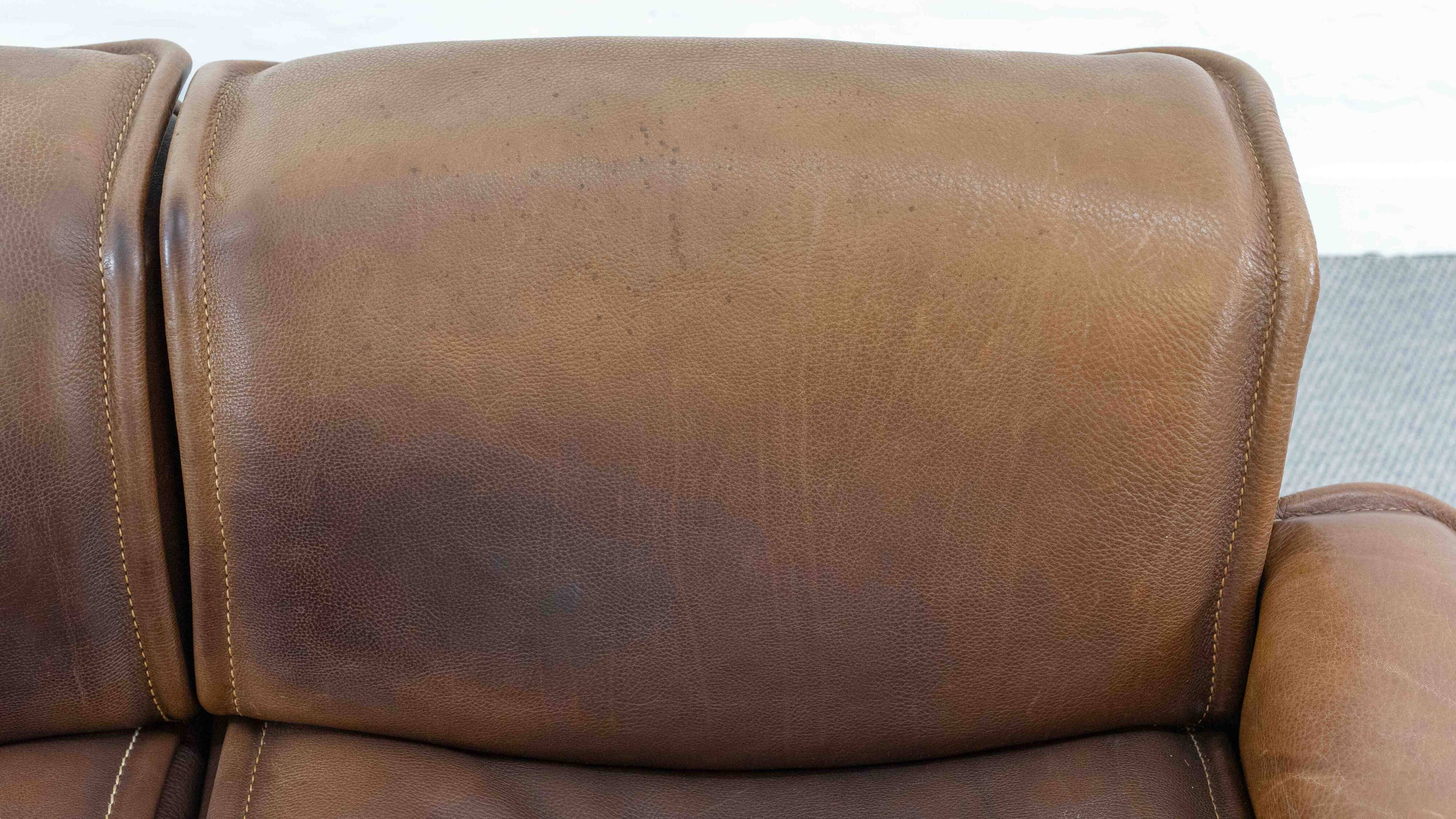 Modular De Sede Sofa DS-12 in cognac leather, 70s