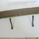 Coat rack, 2 hooks on wood, old hooks of school