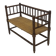 Vintage 'bobbin' bench with a rush seat, 1920s design with armrests.