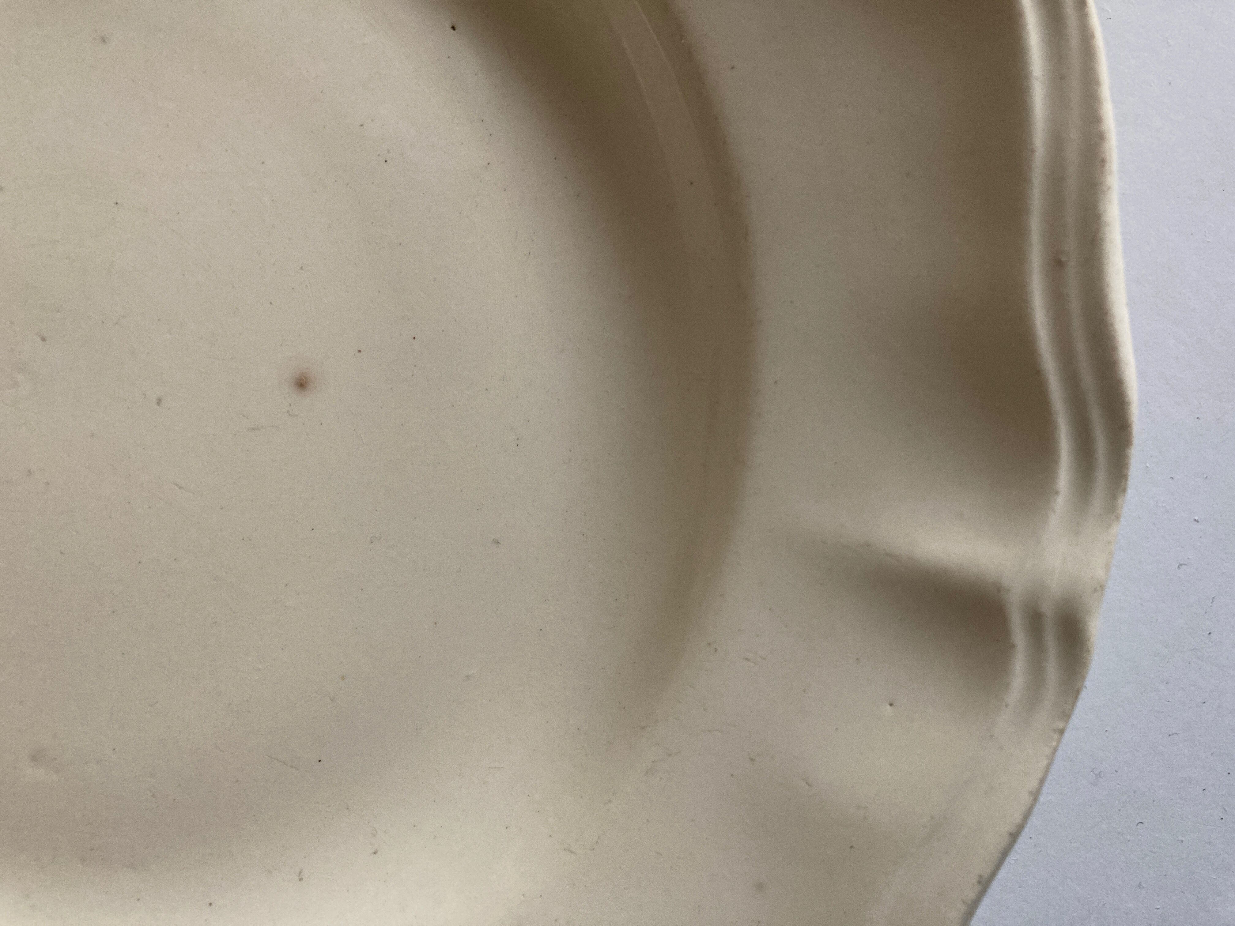 Sarreguemines ivory ivory pastry plate with godrons