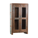 Blue patina glazed cabinet