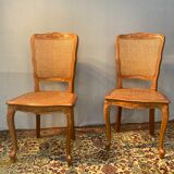 Pair of canned chairs