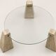 Vintage glass and travertine coffee table