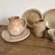 Set of French artisanal stoneware ceramics – 1960s