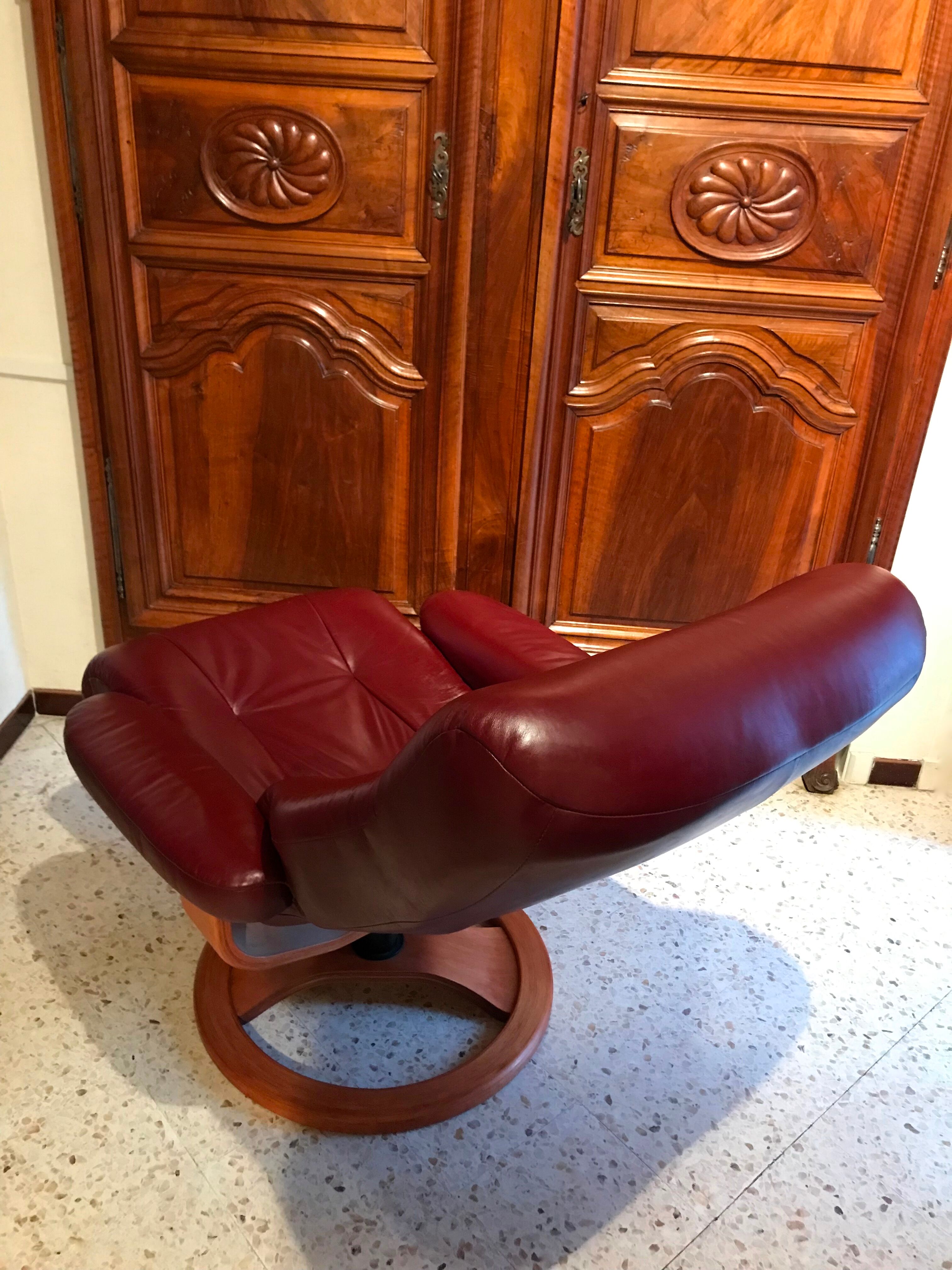 Scandinavian reclining relax armchair in Anderssons leather