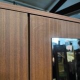 Vintage wardrobe with needle feet and 2 mirrored doors