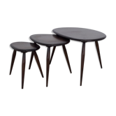 Tables basses gigognes design Ercol années 60 vintage
