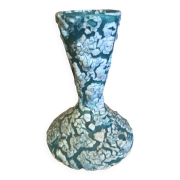 Ancient Vase CYCLOPE Charles CART Ceramic Fat Lava Green + Blue Vintage