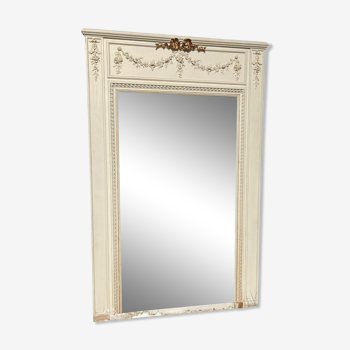 Old wooden overmantel mirror