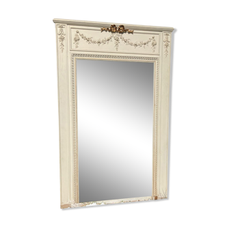 Old wooden overmantel mirror
