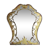 Painted old stitched mirror 33x39cm