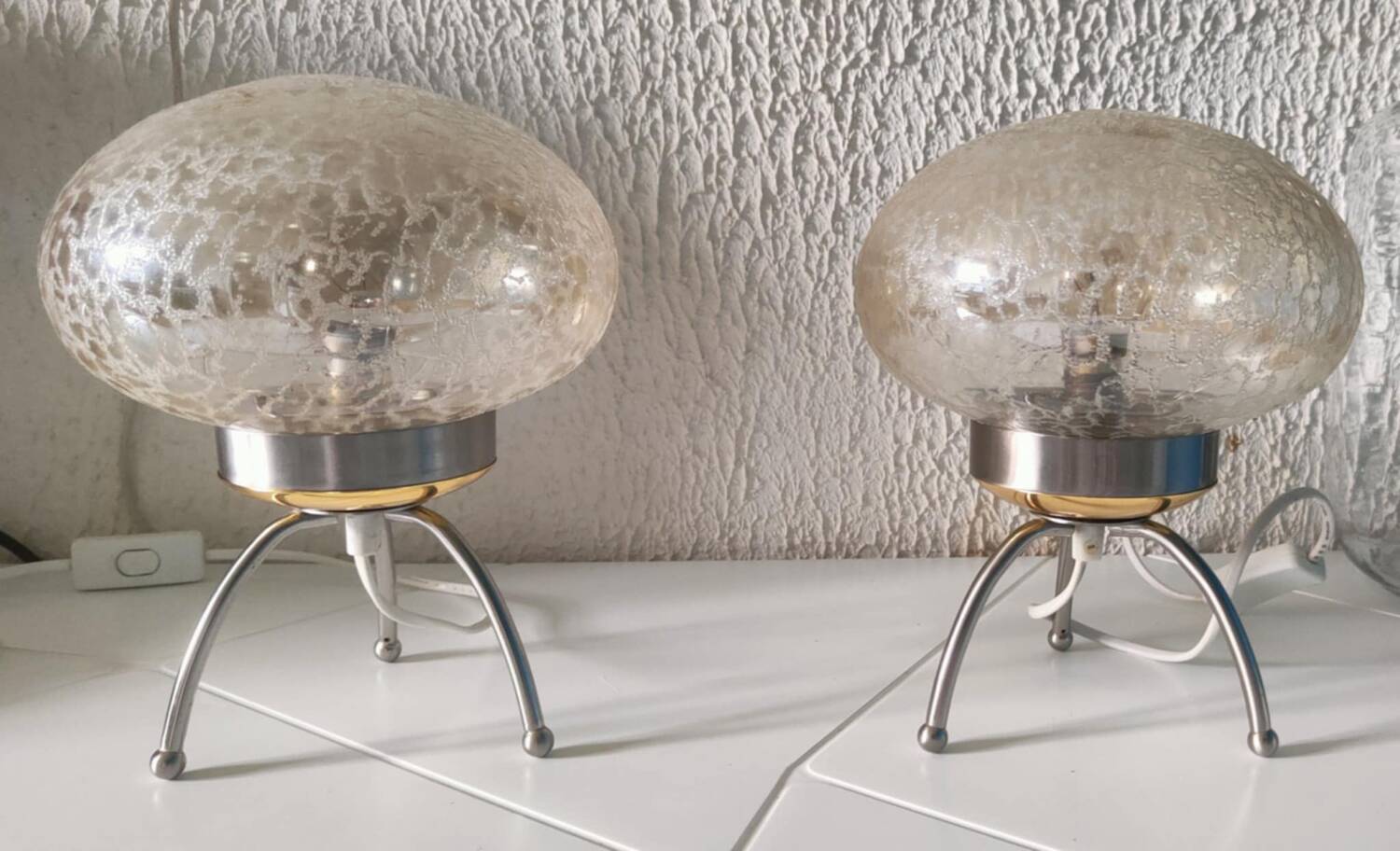 Pair of vintage 1980s Medusa lamps