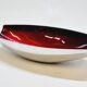 Designer bowl centerpiece in iridescent red enameled metal
