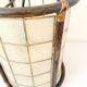 Suspension en nacre, laiton et rotin