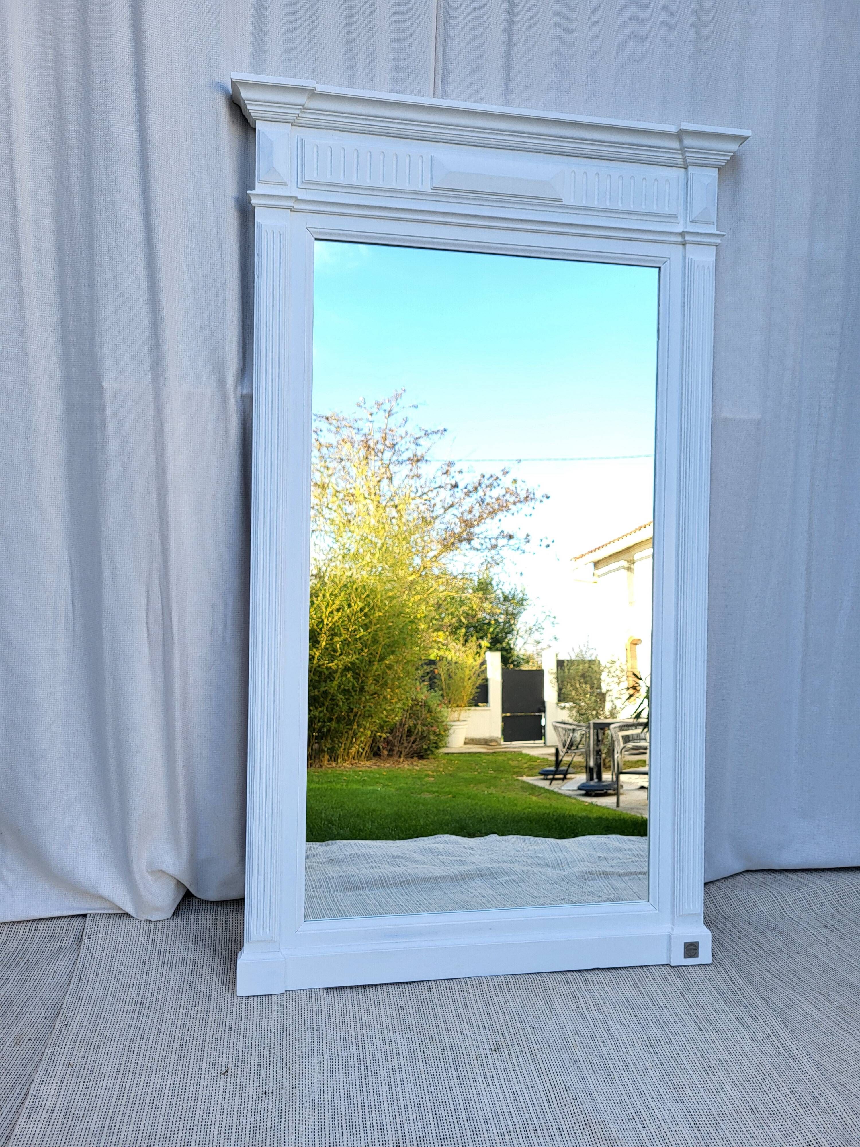 Old matt white mirror