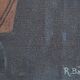 Portrait of a young Mauritanian man Oil on canvas signed Bastien 57x51 cm