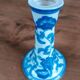 vintage blue and white ceramic candle holder