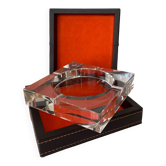 Crystal ashtray with case