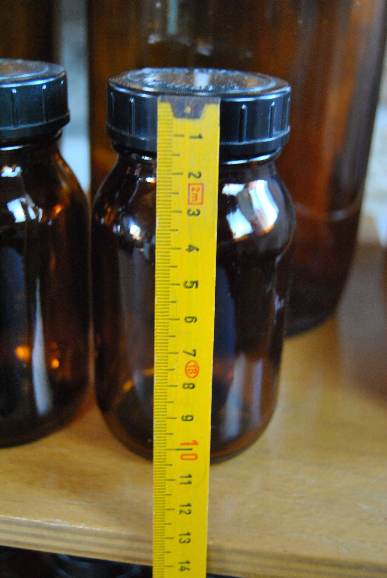 Tea jars made of smoked glass amber