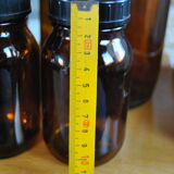 Tea jars made of smoked glass amber