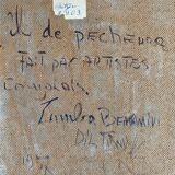Table HSP 1957 "Fishing village" Congo signed Orientalist Africa