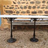 Marble and double base bistro table