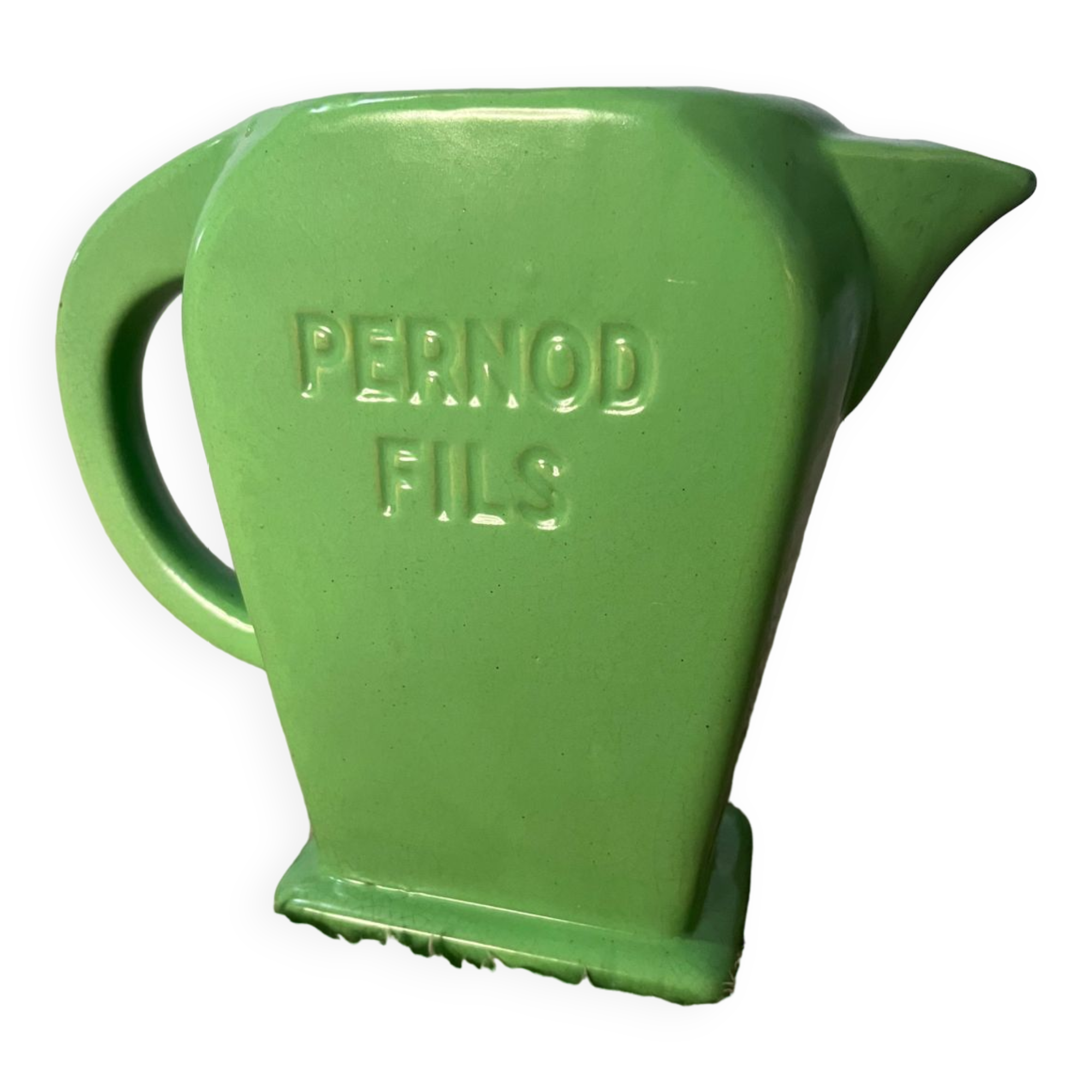 Carafe ceramic pitcher pernod green thread