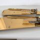 Art Deco Wall Sconces by Vereinigte Werkstätten, Brass & Opaline, 1950