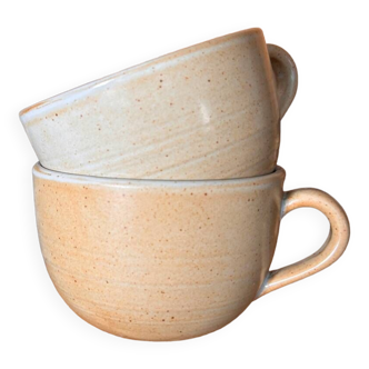 Lot 2 grandes tasses en grès