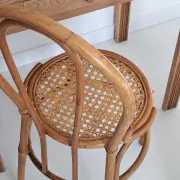 Vintage bamboo and cane chair, Thonet bistro style.
