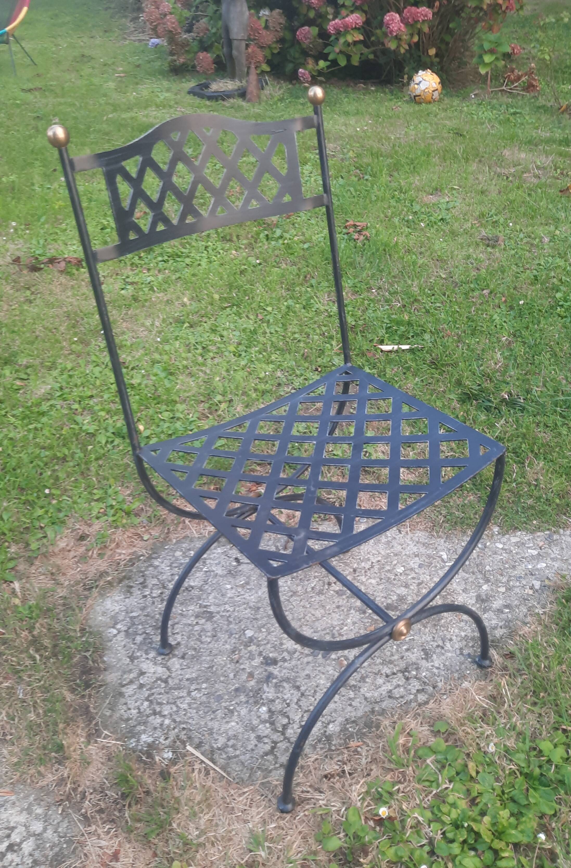 Serie de 6 chaises en acier
