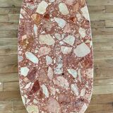 Pink marble and concrete coffee table