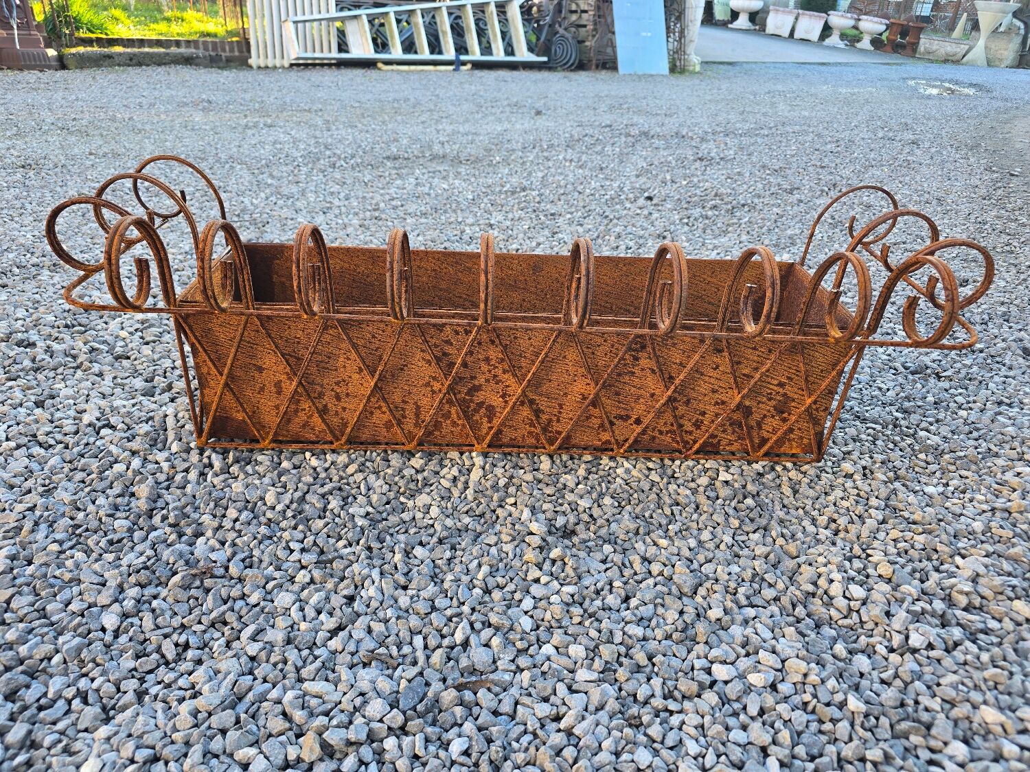 Wrought iron wall planter
