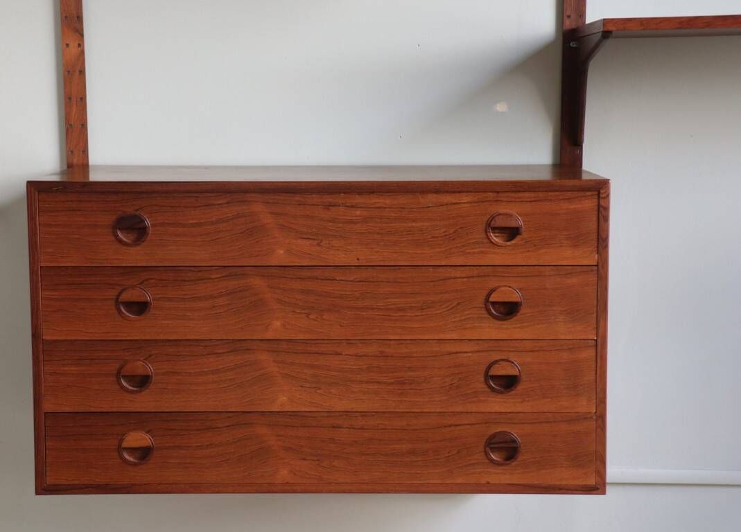 Modular rosewood wall bookcase by Thygesen and Sorensen for Hg Furniture, 1960