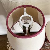 Pair of twisted wooden base lamps