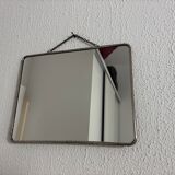 Miroir vintage 1960 barbier coiffeur carton chainette - 29 x 23 cm