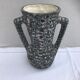 Vintage vase with grey & white skimmer ceramic handles