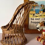 Rattan armchair for doll